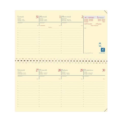 Agenda 2025 Quo Vadis Planital rubr. IT Impala 8,8x17 cm - conf. 6 pz settimanale assortiti - 42219525MQ
